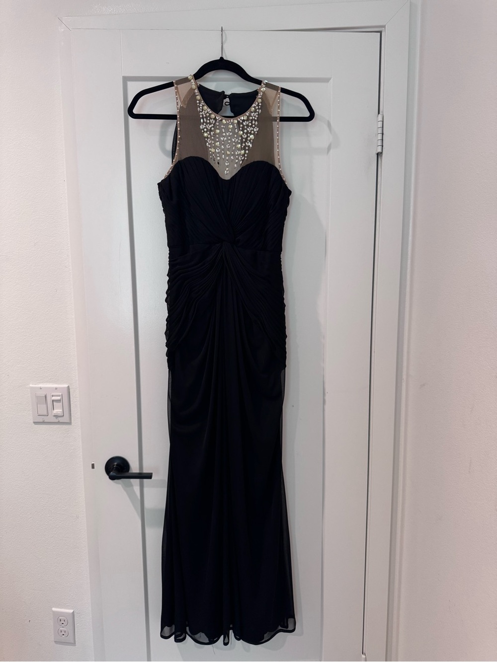 Black Embellished Evening Gown